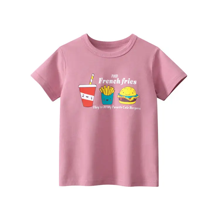 Pink Short Sleeve T-Shirt for Girls 2024 Summer - Image 5