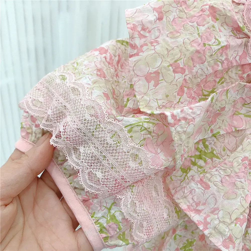 Girls Cotton Floral Short Sleeve 2023 Summer Coat - Image 6