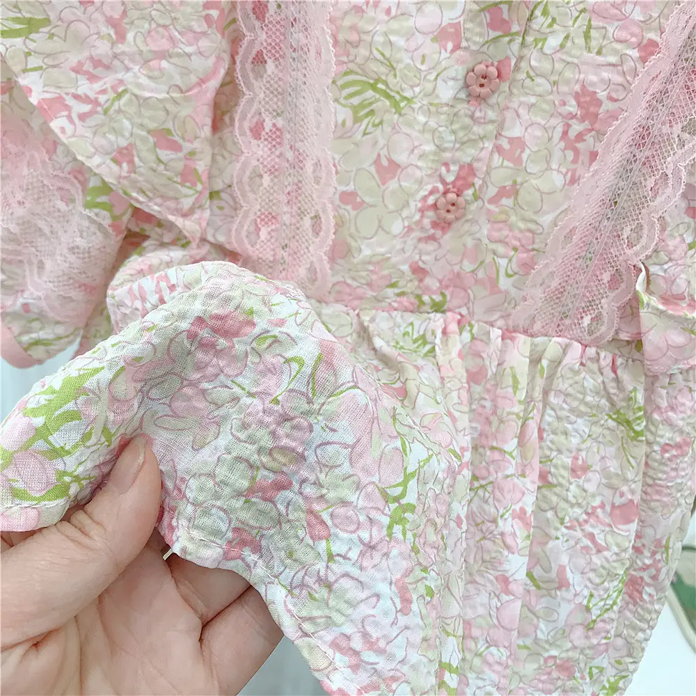 Girls Cotton Floral Short Sleeve 2023 Summer Coat — feature 29