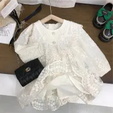 Girls Cotton Floral Short Sleeve 2023 Summer Coat — feature 4