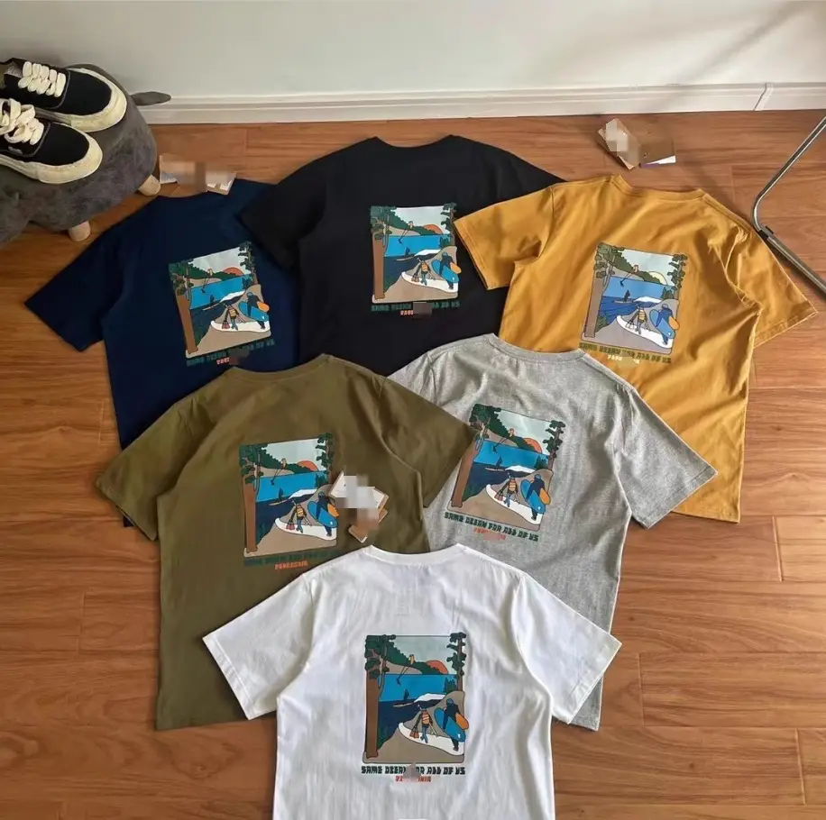 Men Women Graphic Print T-Shirt Pack 5 Pcs Casual Loose Fit - Image 6