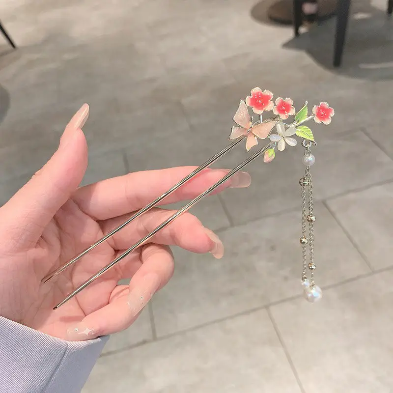 Ancient Pearl Metal Hairpin with Bird Design - Image 27