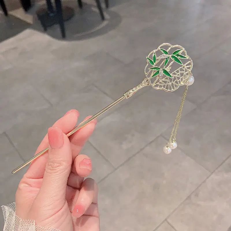 Ancient Pearl Metal Hairpin with Bird Design - Image 11