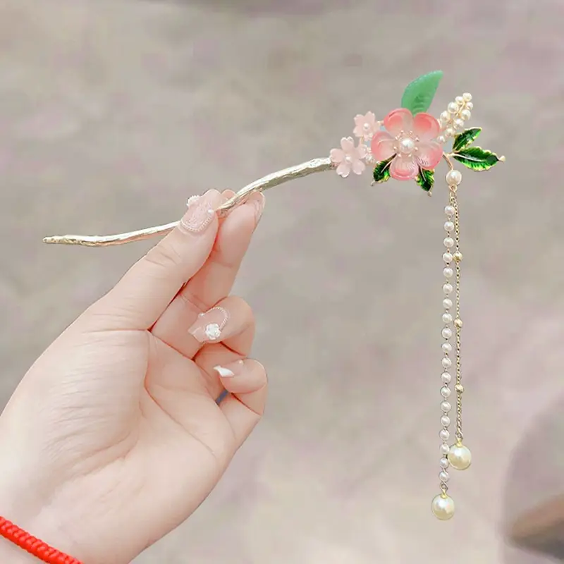 Ancient Pearl Metal Hairpin with Bird Design - Image 13