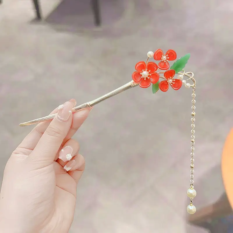Ancient Pearl Metal Hairpin with Bird Design - Image 15