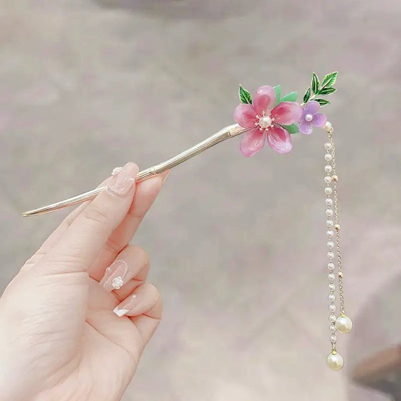 Ancient Pearl Metal Hairpin with Bird Design - Image 16