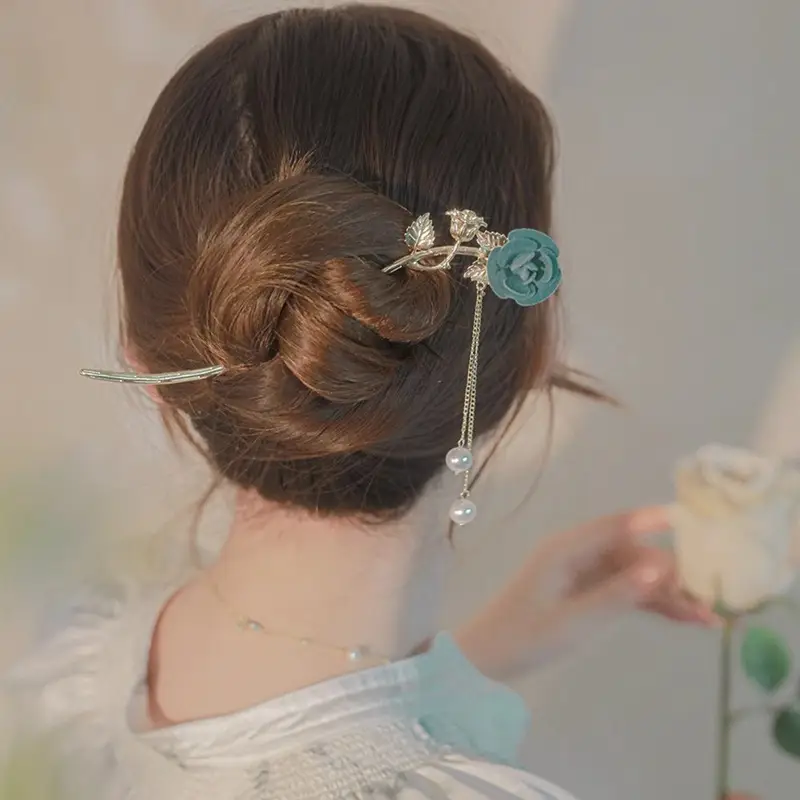 Ancient Pearl Metal Hairpin with Bird Design - Image 19