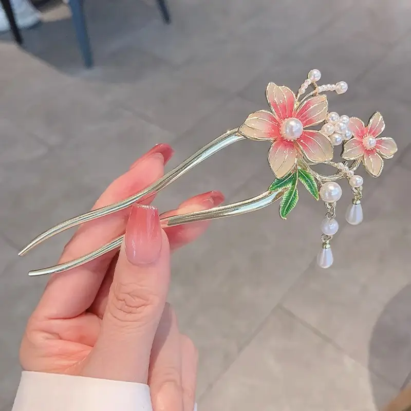 Ancient Pearl Metal Hairpin with Bird Design - Image 22