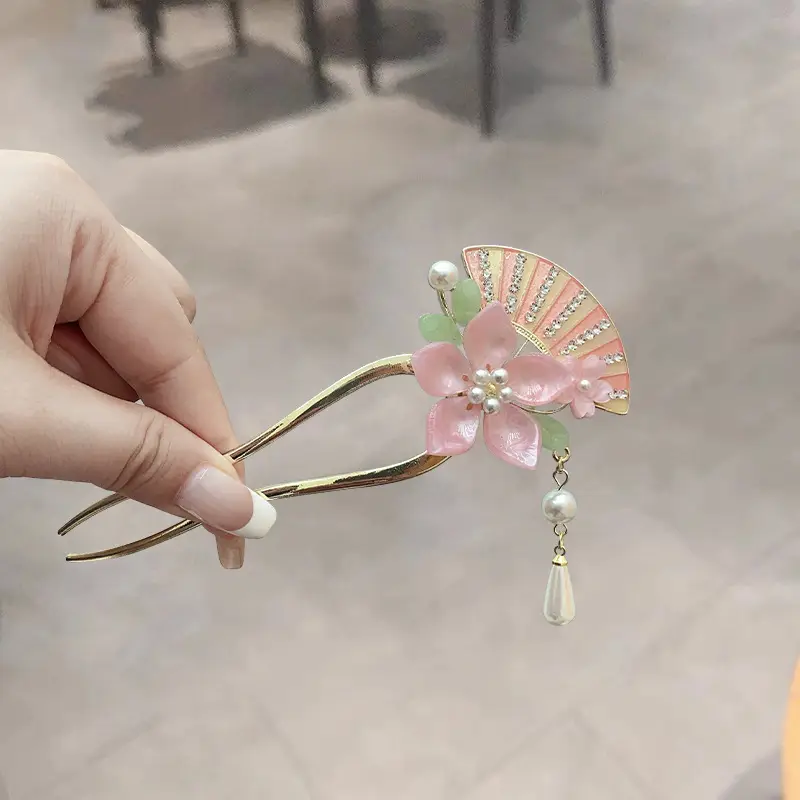 Ancient Pearl Metal Hairpin with Bird Design - Image 7