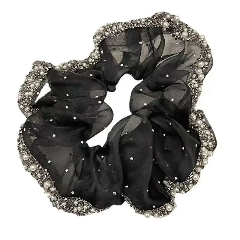 Black Pearl Embellished Hair Ring for Women - Image 8