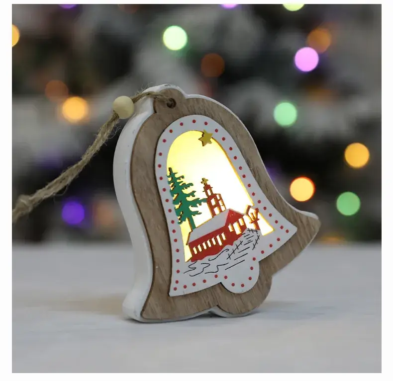 Luminous Wooden Christmas Tree Decorations Set — feature 15