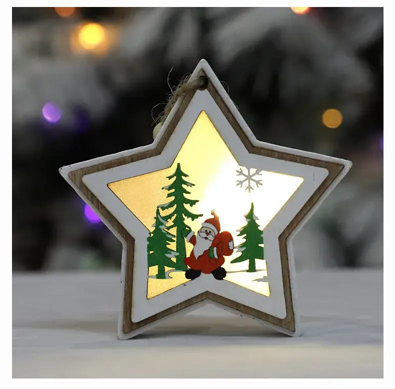 Luminous Wooden Christmas Tree Decorations Set — feature 17