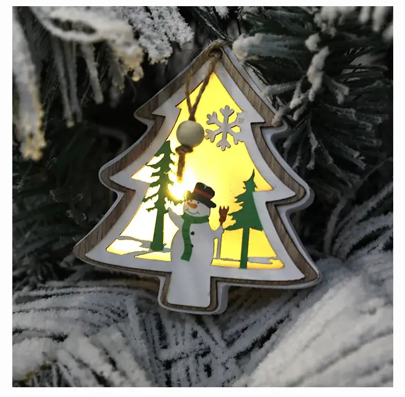 Luminous Wooden Christmas Tree Decorations Set — feature 19