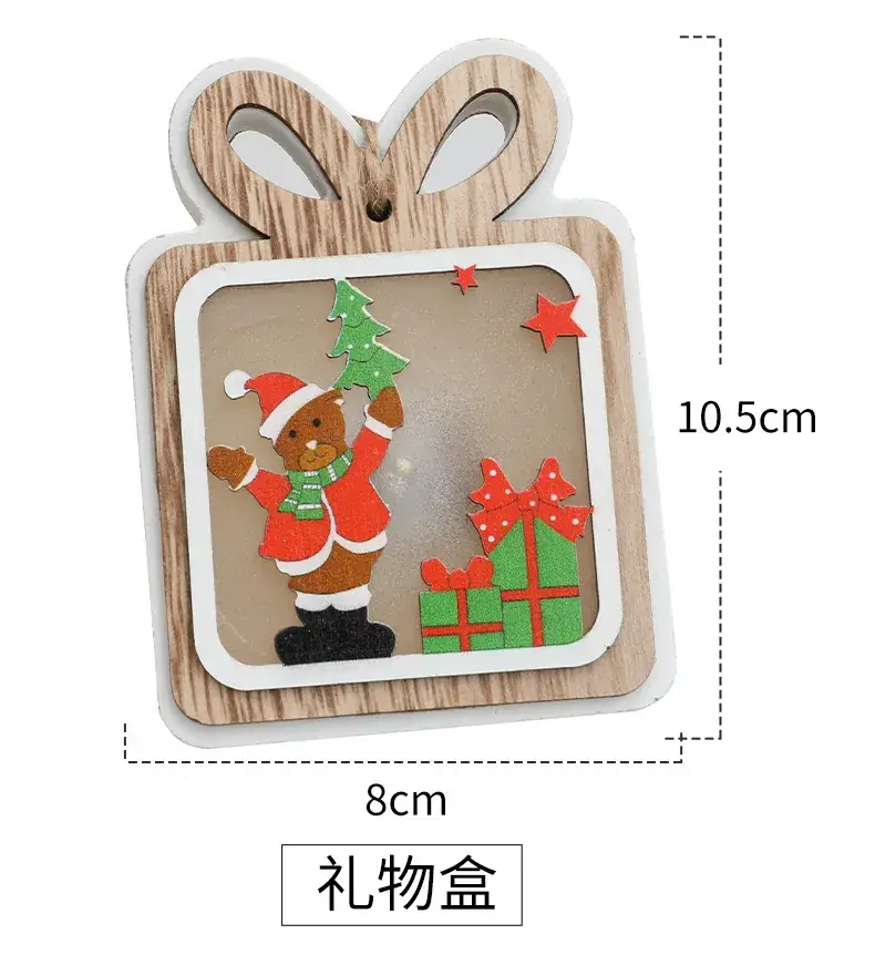 Luminous Wooden Christmas Tree Decorations Set — feature 6