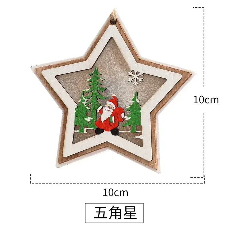 Luminous Wooden Christmas Tree Decorations Set