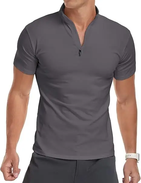 Men's White Muscle Fitness T-Shirt Round Neck Short Sleeve — feature 13