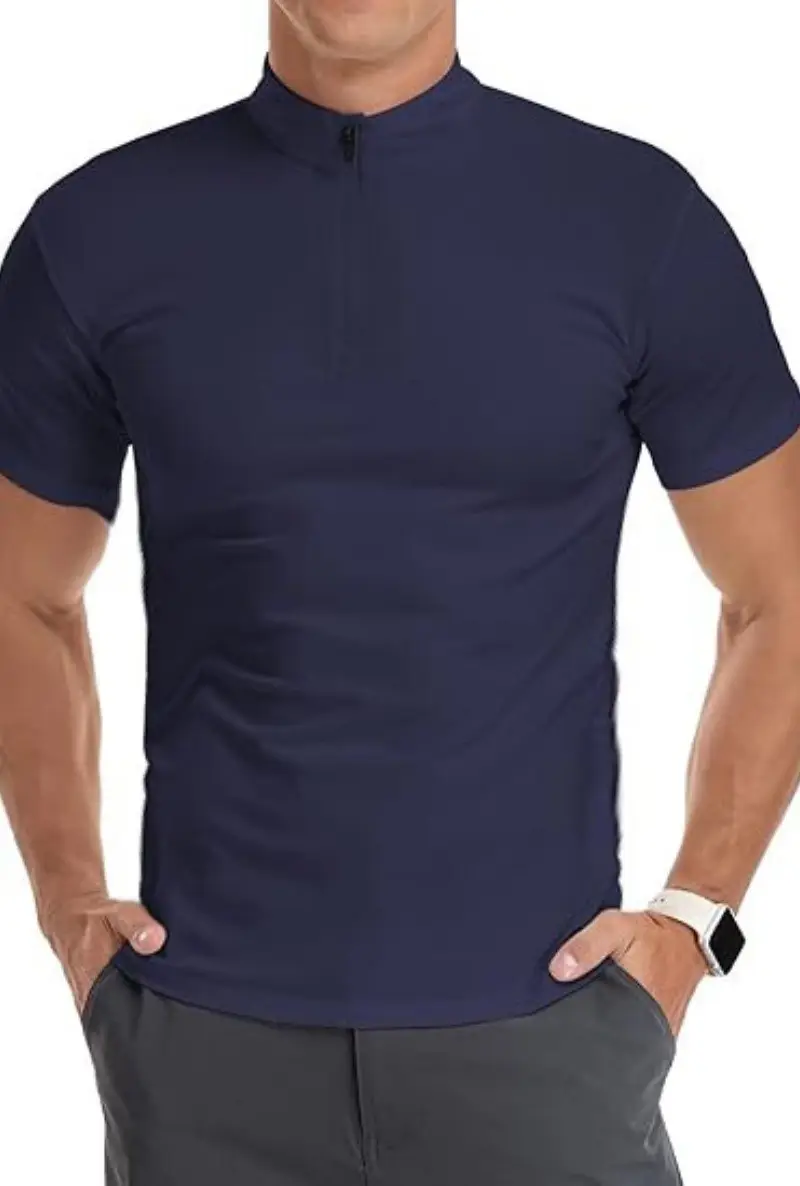 Men's White Muscle Fitness T-Shirt Round Neck Short Sleeve — feature 20