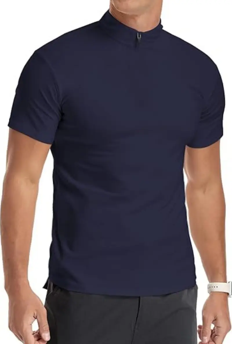 Men's White Muscle Fitness T-Shirt Round Neck Short Sleeve — feature 22