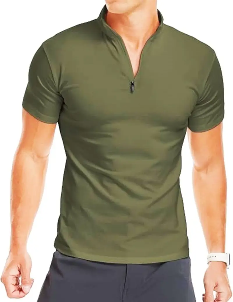 Men's White Muscle Fitness T-Shirt Round Neck Short Sleeve — feature 29