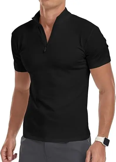 Men's White Muscle Fitness T-Shirt Round Neck Short Sleeve — feature 3