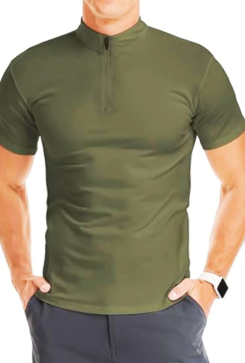Men's White Muscle Fitness T-Shirt Round Neck Short Sleeve — feature 31