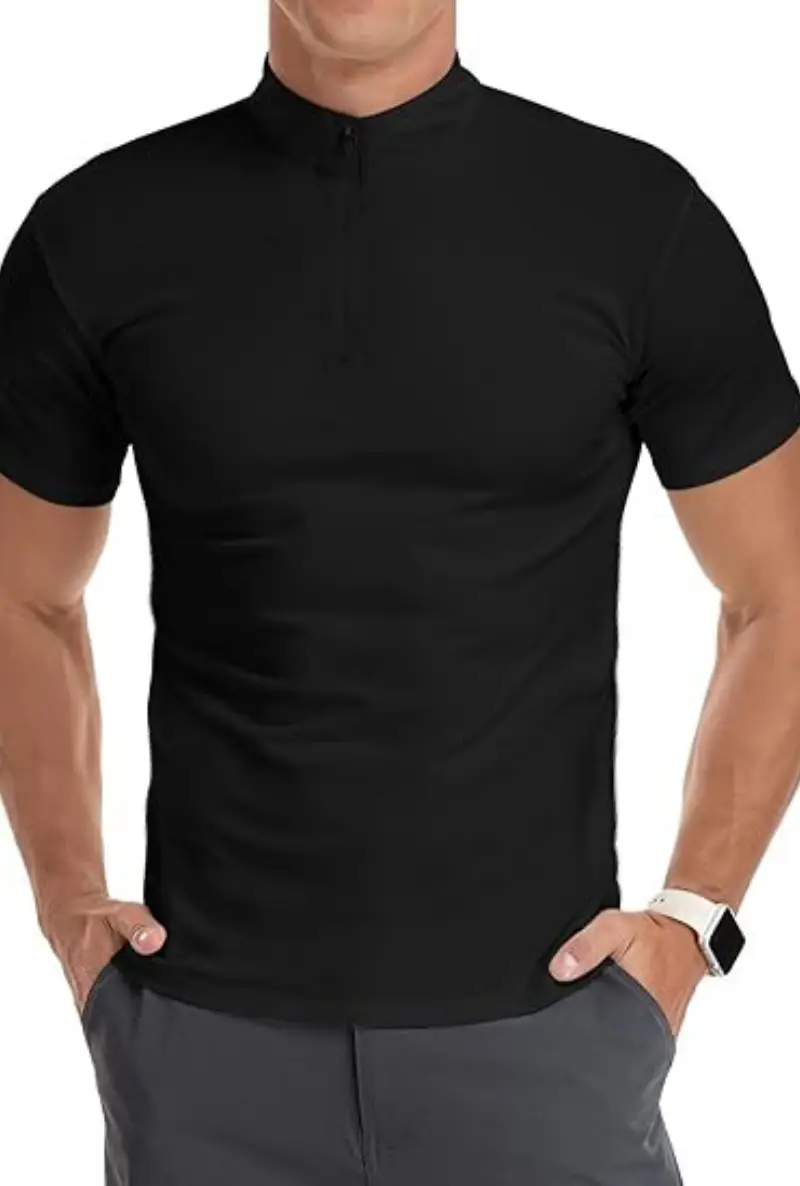 Men's White Muscle Fitness T-Shirt Round Neck Short Sleeve — feature 4
