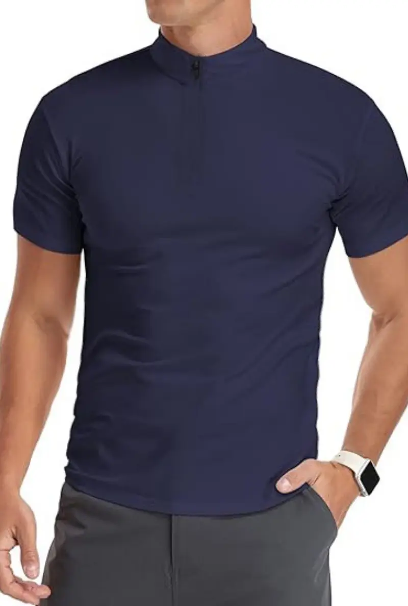 Men's White Muscle Fitness T-Shirt Round Neck Short Sleeve - Image 3