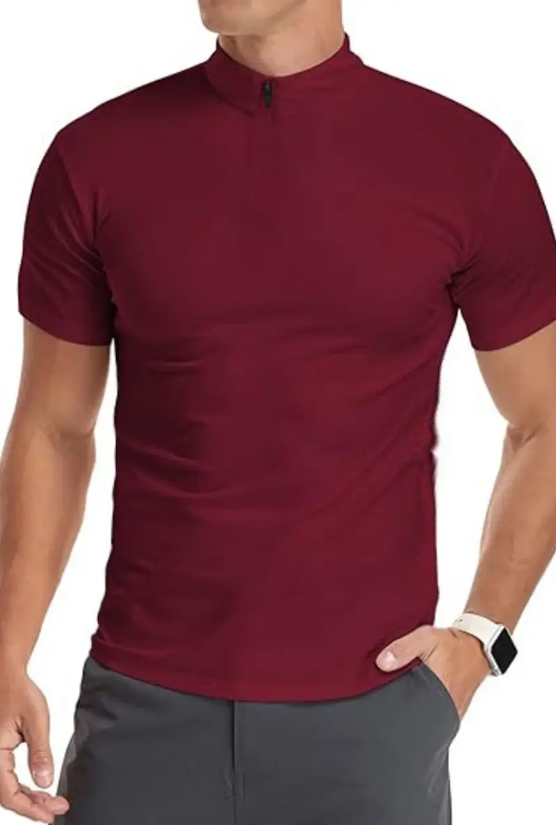 Men's White Muscle Fitness T-Shirt Round Neck Short Sleeve - Image 6