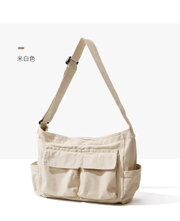 Men's Olive Canvas Shoulder Messenger Bag Large Capacity — feature 27