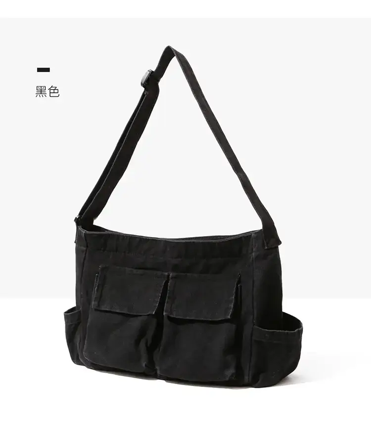 Men's Olive Canvas Shoulder Messenger Bag Large Capacity — feature 28