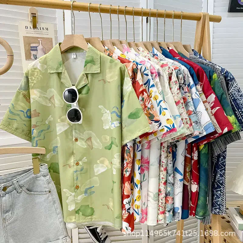 Women Japanese Retro Floral Short Sleeve Shirt - Image 45