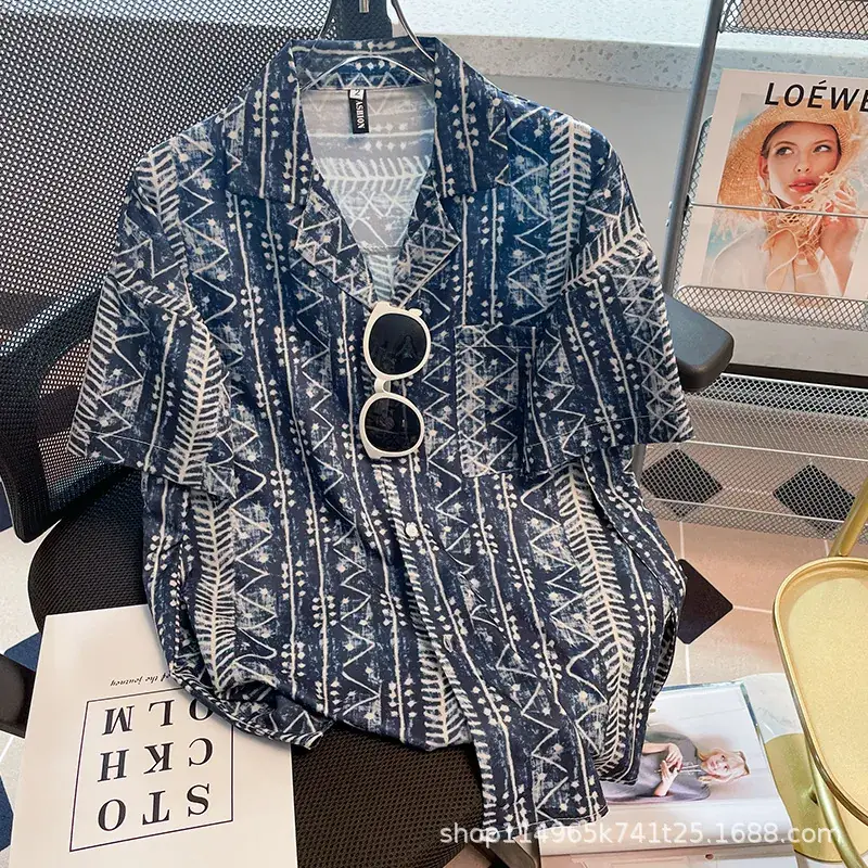 Women Japanese Retro Floral Short Sleeve Shirt - Image 11