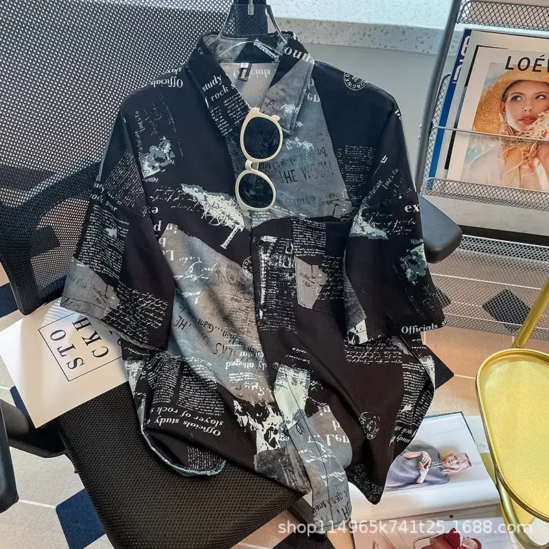 Women Japanese Retro Floral Short Sleeve Shirt - Image 20