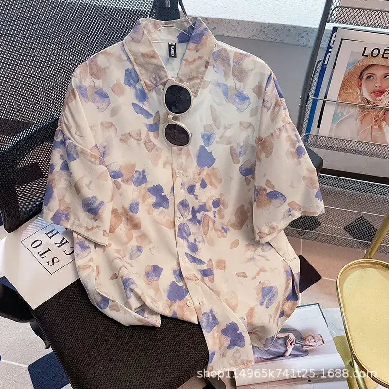 Women Japanese Retro Floral Short Sleeve Shirt - Image 27