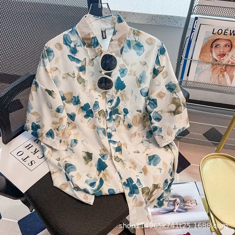 Women Japanese Retro Floral Short Sleeve Shirt - Image 32