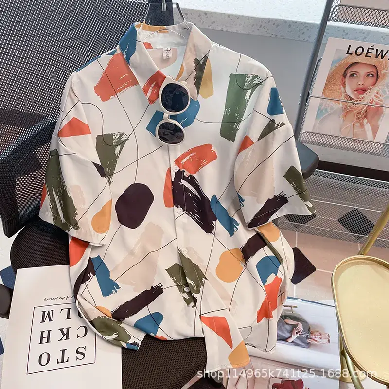 Women Japanese Retro Floral Short Sleeve Shirt - Image 34