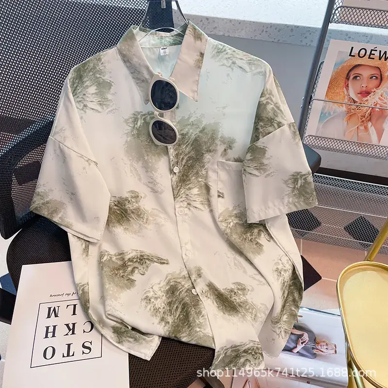 Women Japanese Retro Floral Short Sleeve Shirt - Image 35