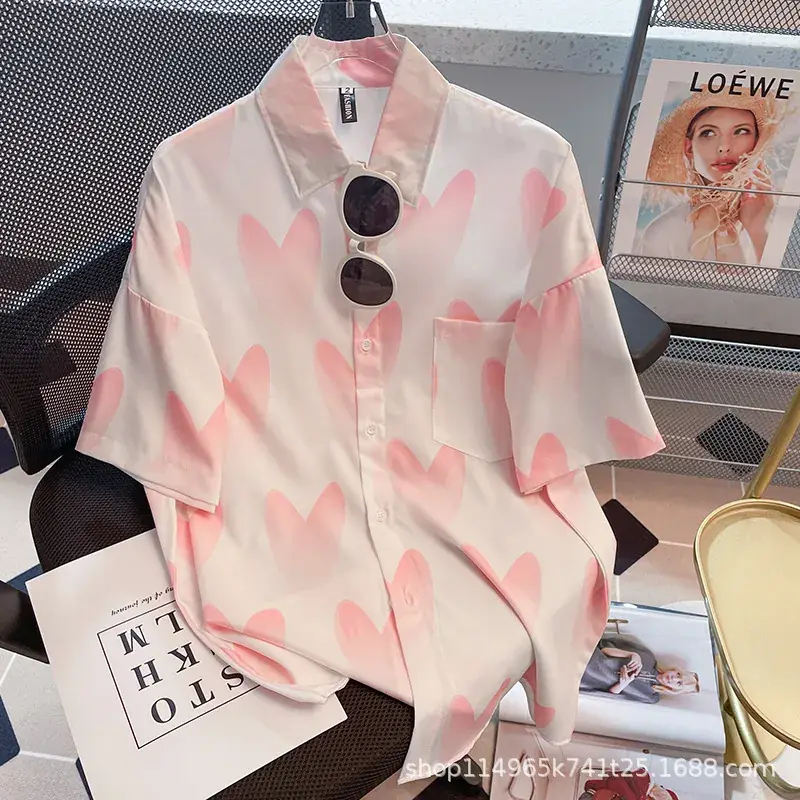 Women Japanese Retro Floral Short Sleeve Shirt - Image 37