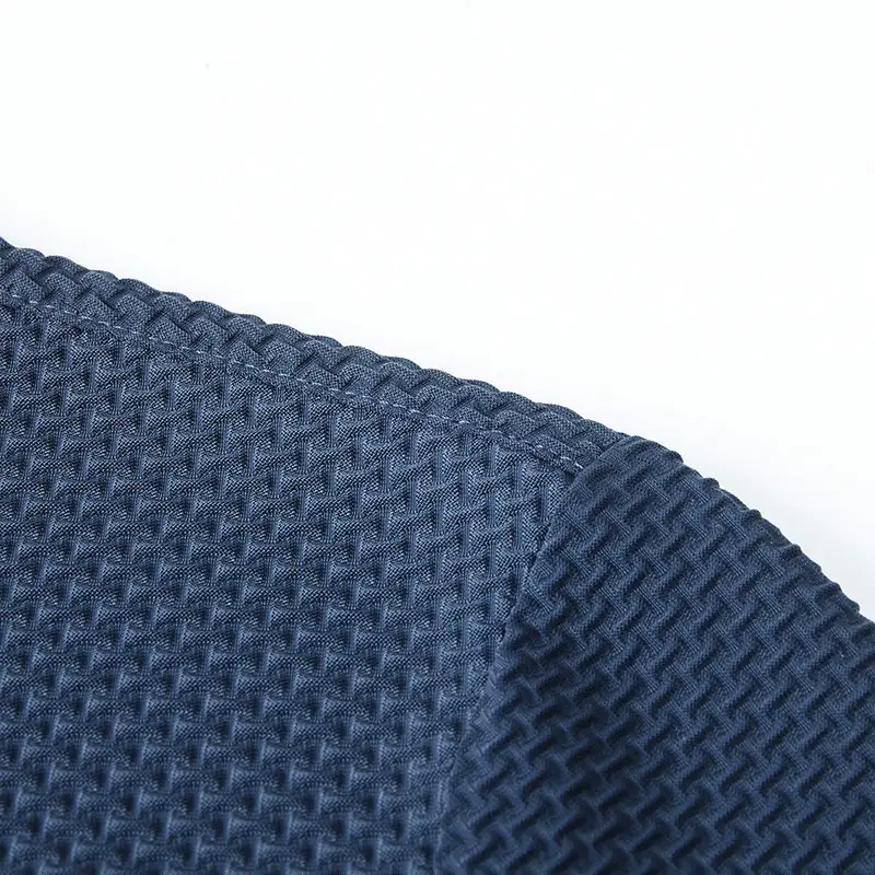 Men's Slim Fit Polo Shirt Ice Silk Dark Blue - Image 12