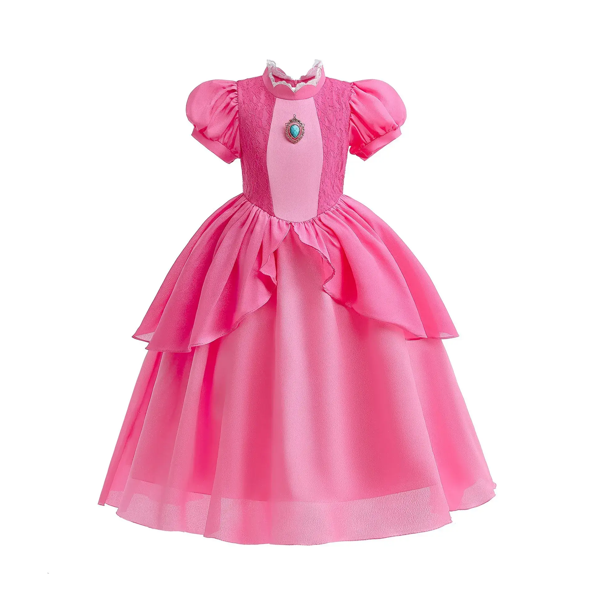 Cross Border Summer Princess Dress for Girls Pink - Image 8