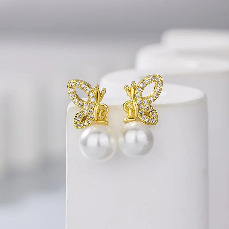 Natural Pearl Butterfly Earrings for Women - Image 5