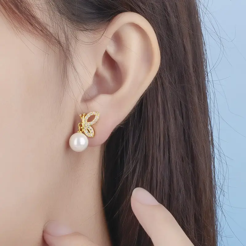 Natural Pearl Butterfly Earrings for Women — feature 5