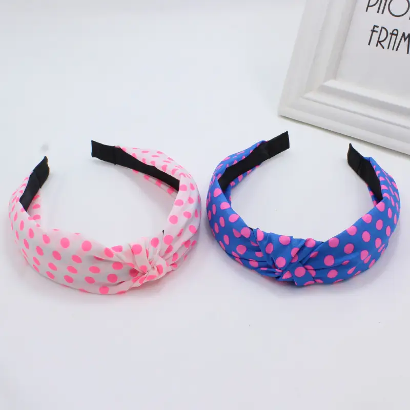 Yellow Polka Dot Hairband for Girls - Image 8