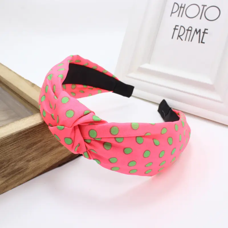 Yellow Polka Dot Hairband for Girls - Image 5