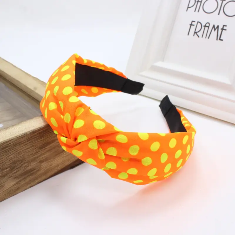 Yellow Polka Dot Hairband for Girls - Image 6