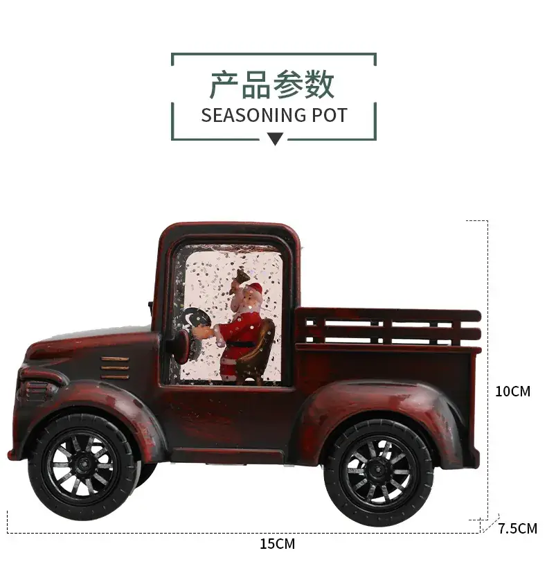 Santa Claus Water Injection Truck Decor — feature 3