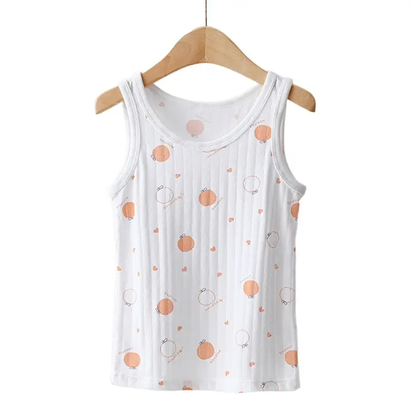 White 100 Cotton Sleeveless Vest for Girls