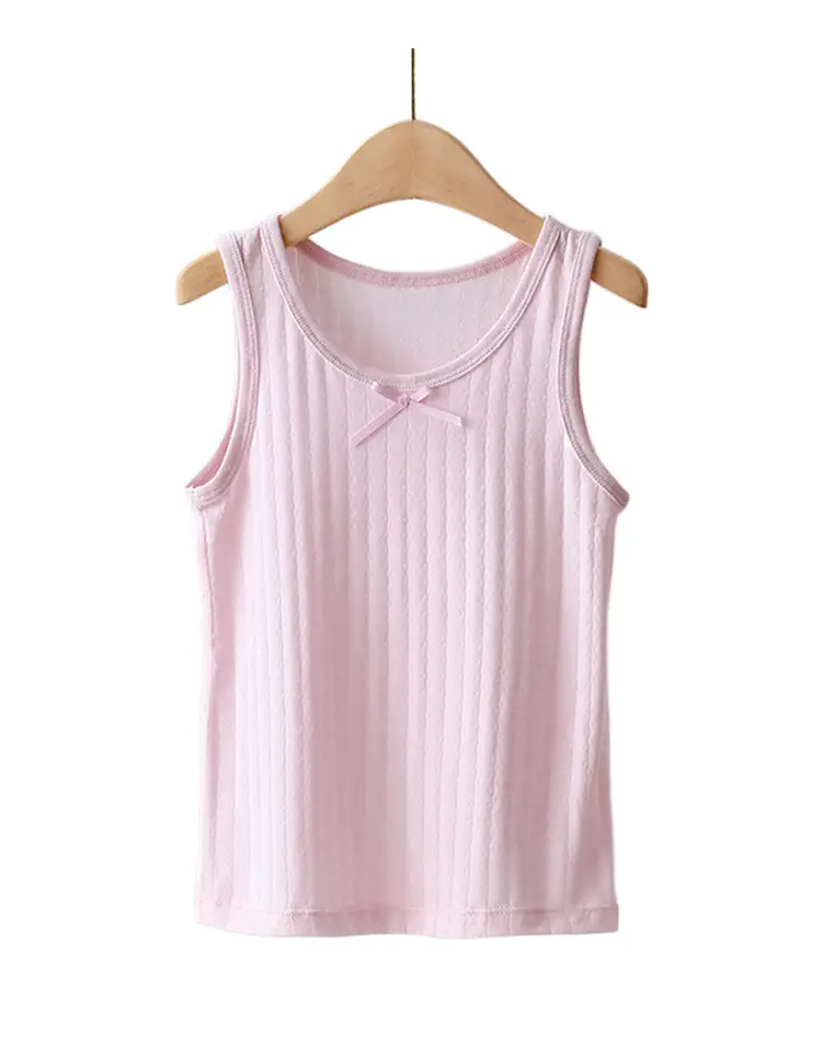 White 100 Cotton Sleeveless Vest for Girls — feature 11