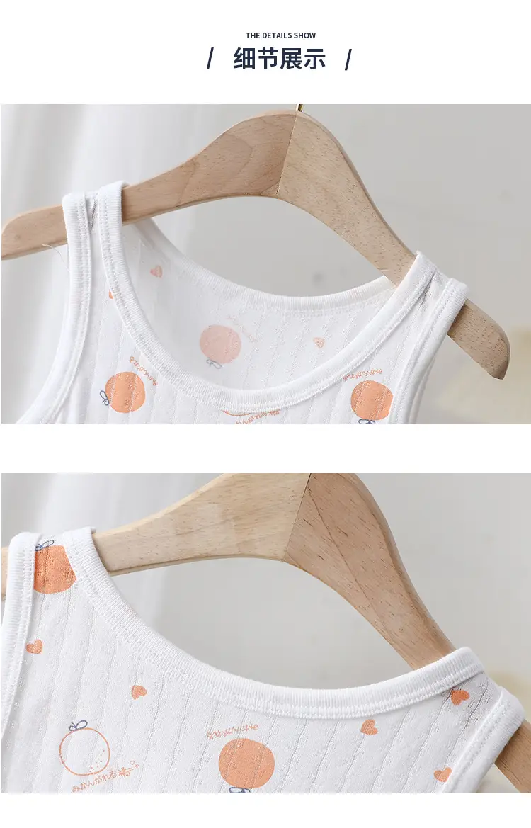 White 100 Cotton Sleeveless Vest for Girls — feature 14