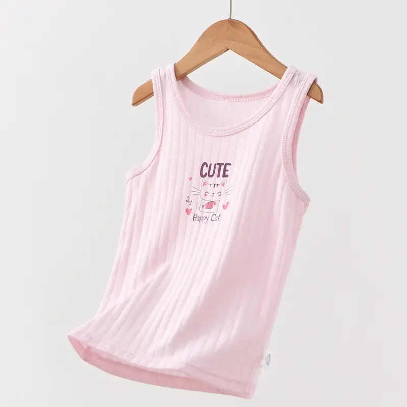 White 100 Cotton Sleeveless Vest for Girls - Image 11